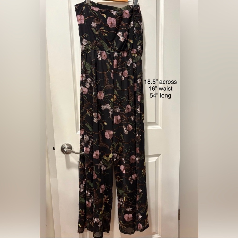 Strapless Embroidered Jumpsuit